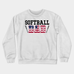 Softball Player Dad Lover Gift For Men Father day Crewneck Sweatshirt